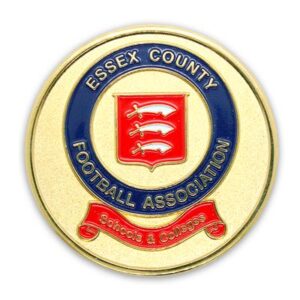 Essex County Football Association enamel sandblasted coin